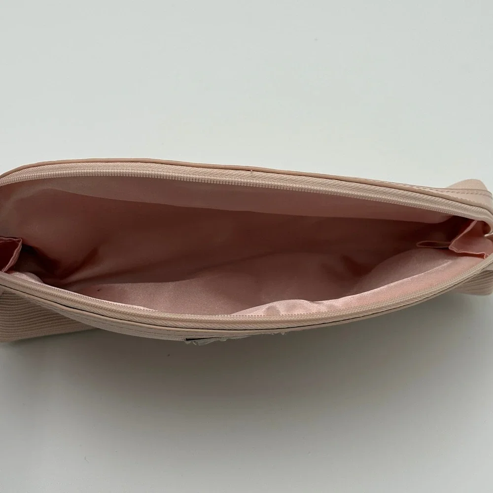 Giorgio Armani Womens Beauty Wristlet Cosmetic Bag Logo Pink Designer Pouch New